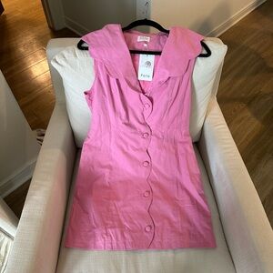 Pink scalloped collar dress
